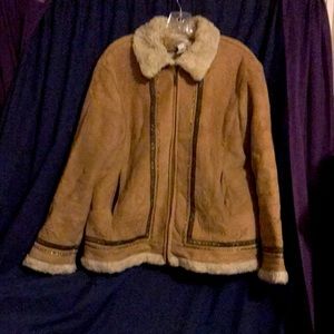 Ladies Coldwater Creek Faux suede & fleece jacket